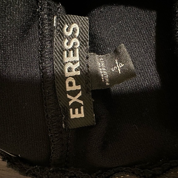 Express Size Small Black Crop Top with Mesh Front - Picture 6 of 6